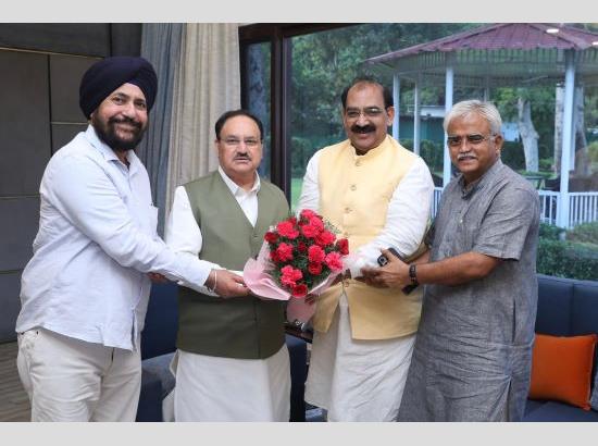 After appointed Acting President, Ashwani Sharma meets JP Nadda