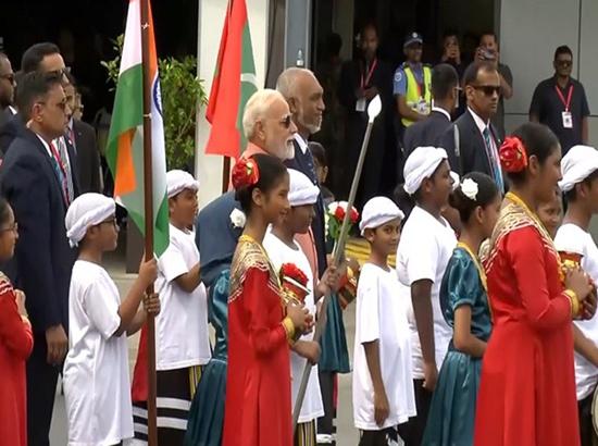 PM Modi welcomed with fervour in Male, as India-Maldives mark 60 years of ties