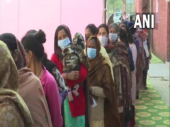 Voting underway at pink polling booth managed entirely by women at Moga