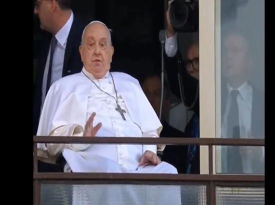 Pope Francis makes first public appearance since being hospitalized five weeks ago