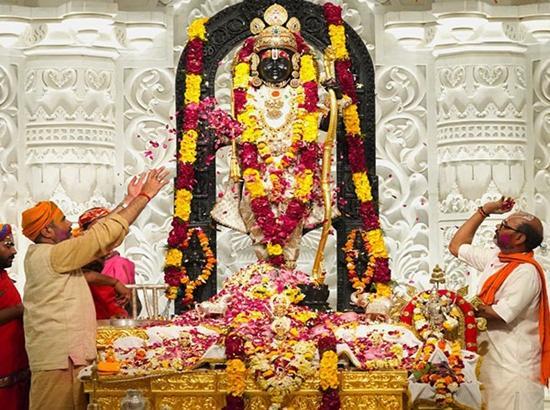 Ram Janmbhoomi Temple lit up ahead of Ram Darbar Pran Pratishtha
