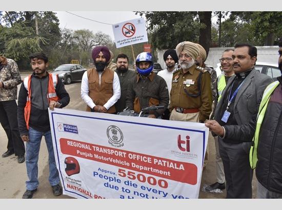 RTO Patiala conducts road safety awareness drive and on-road campaign