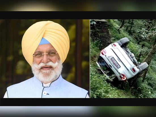 Congress MLA Rana Gurjit’s vehicle falls off the road in hills