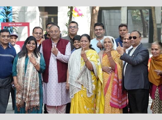 Delhi CM Rekha Gupta casts vote in MCD bypolls, urges electors to vote