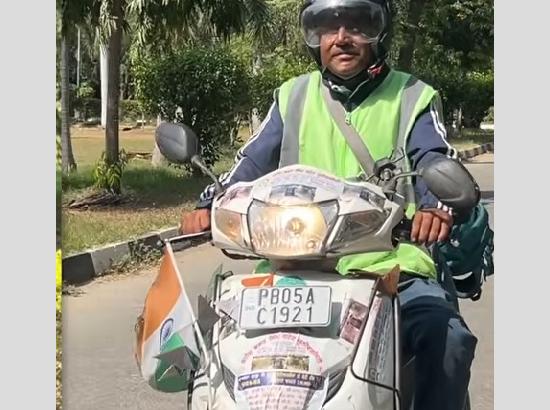 Ferozepur’s ‘Himalayan Warrior’ rides 2,342 km on Activa, spreads anti-drug message