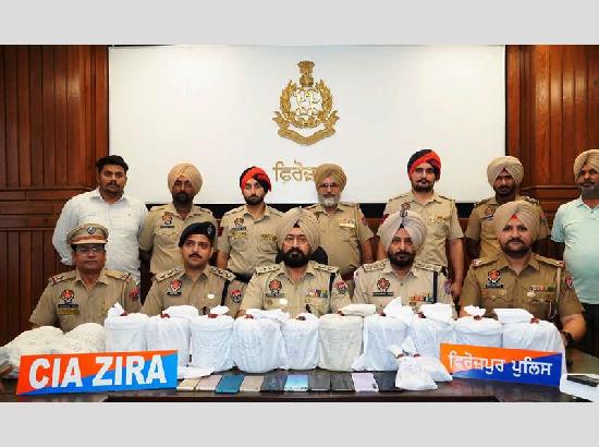 Ferozepur police strike hard on drug network; 8 arrested in 3 cases with heroin, weapons, drug money