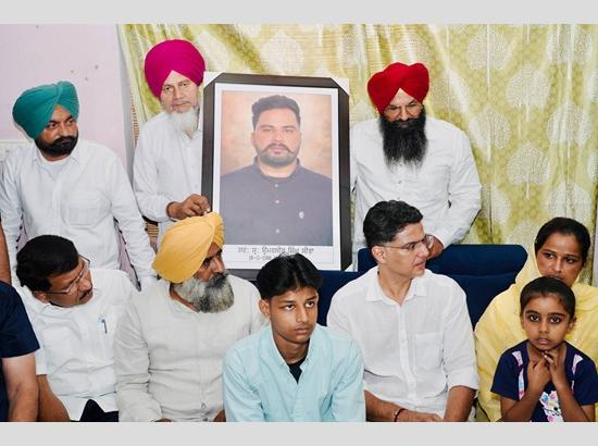 Sachin Pilot meets murder victims’ families in Moga on Day 2 of Punjab visit, slams AAP over law and order