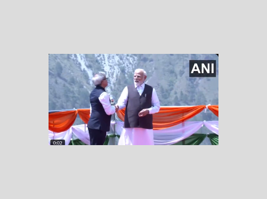 #WATCH | J&K: Prime Minister Narendra Modi inspects Chenab Bridge