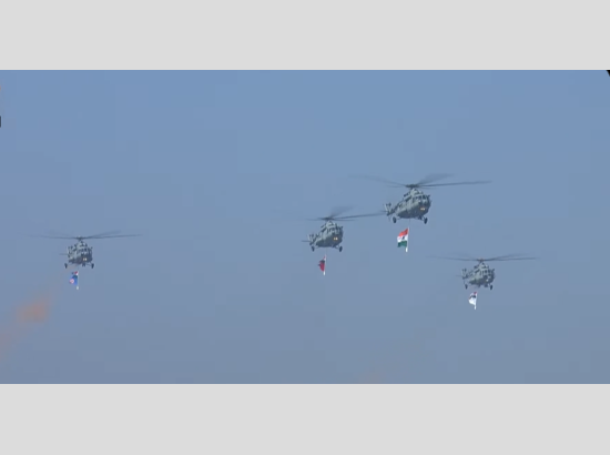 Republic Day 2026: MI-17 choppers shower petals, Parade Commander Lt Gen Bhavnish Kumar leads parade on Kartavya Path
