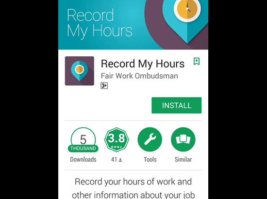 Phone App that auto records the hours you work 