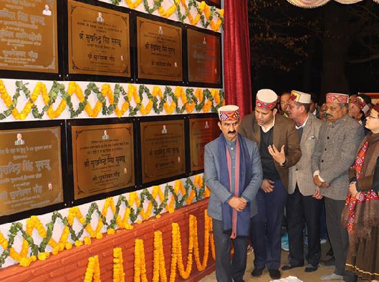 CM Sukhu dedicates development projects worth Rs 206.08 crore in Kullu