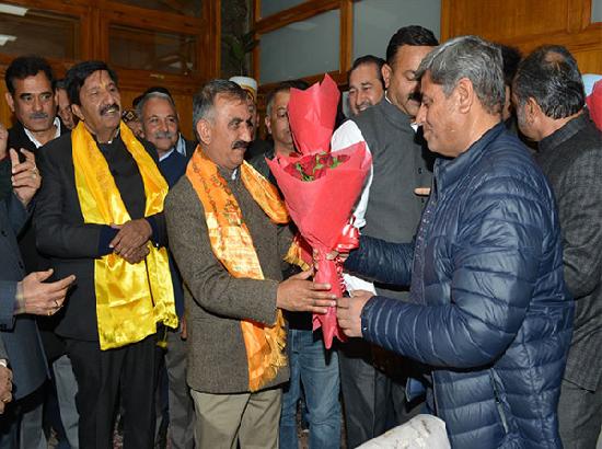 Himachal Pradesh CM Sukhvinder Singh Sukhu receives warm welcome in Shimla