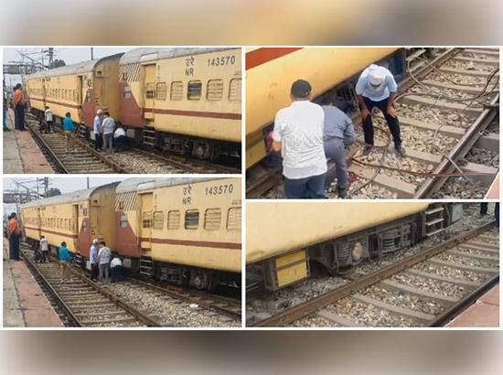 Train Coaches Derail Early Morning at Kalka Station, Chaos Among Passengers

