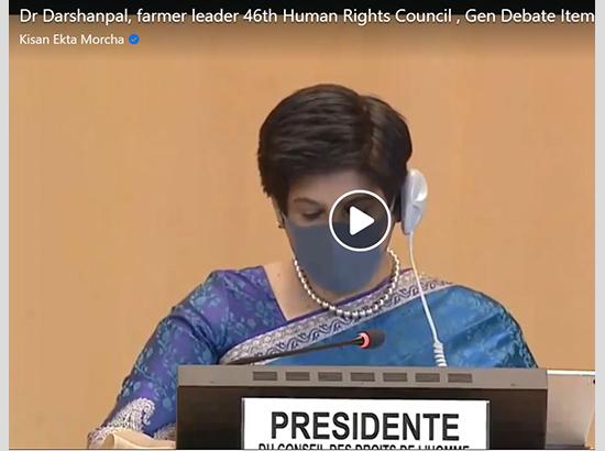 Punjab farmer leader addresses UN Human Rights Body, terms three Agri laws as violation of