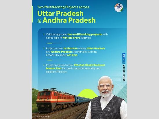 Modi Cabinet approves two multitracking projects across Uttar Pradesh, Andhra Pradesh