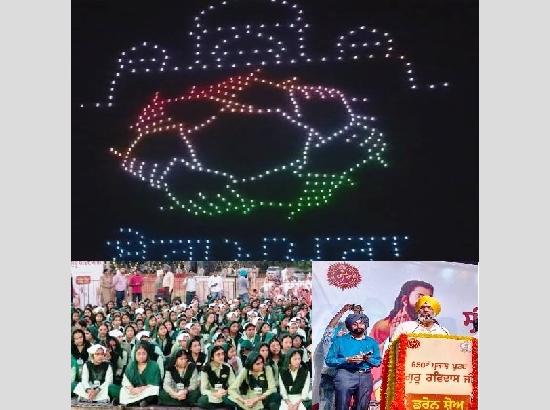 MLA Dahiya joins devotees at spectacular 500-drone show to mark 650th Parkash Purab of Guru Ravidass