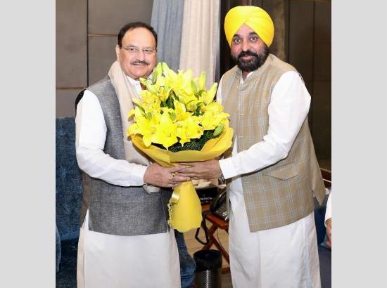 CM Bhagwant Mann meets JP Nadda, Centre assures 'uninterrupted supply' of DAP for Punjab farmers
