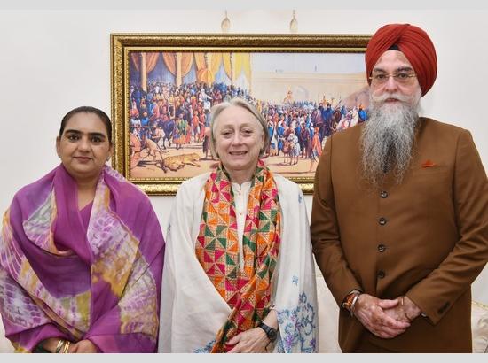 British Deputy High Commissioner Chandigarh Caroline Rowett meets Punjab Vidhan Sabha Speaker Sandhwan 