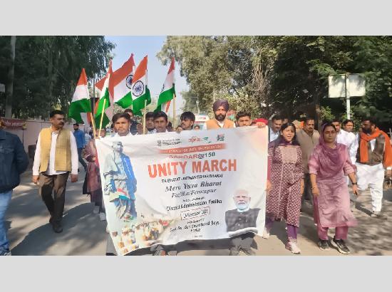 500 youth join Sardar @150 Unity March; Rajya Sabha MP Indu Goswami leads celebrations