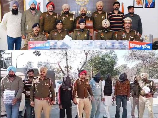 Ferozepur Police busts two criminal networks; seizes illegal weapons, heroin