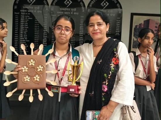 Class 9 student Yashvi Kamboj secures first position in Chandigarh in ‘Art from Waste’ competition