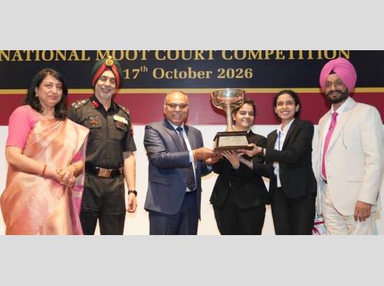 Panjab University wins 16th National Moot Court Competition Hosted by Army Institute of Law