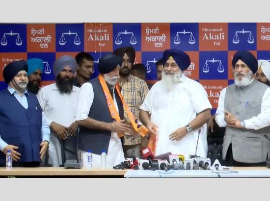 Former IAS KJS Cheema joins Akali Dal in presence of Sukhbir Badal