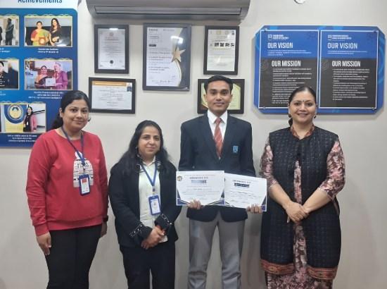 Sagar Sinotiya from CGC Landran wins special recognition at national level conference

