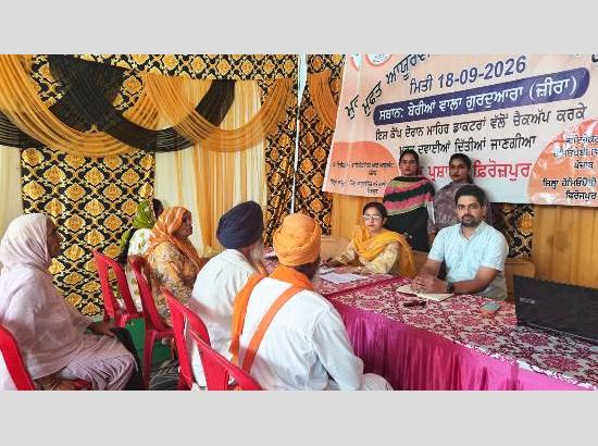 5th AYUSH Medical Camp held at Berian Wala Gurdwara in Zira; 540 patients examined