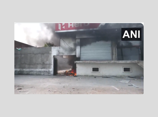 #WATCH | Uttar Pradesh: Hospital and shops set on fire as protest in Bahraich turns violent.
