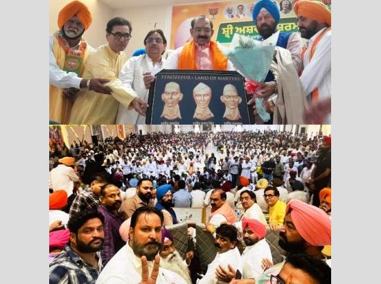 Ashwani Sharma gets grand welcome in Ferozepur; Vows to protect farmers’ land