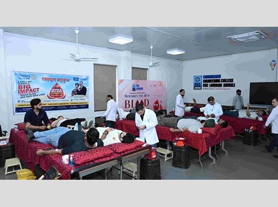 Blood donation camp organised by Rotary Club Chandigarh in association with CGC Landran
