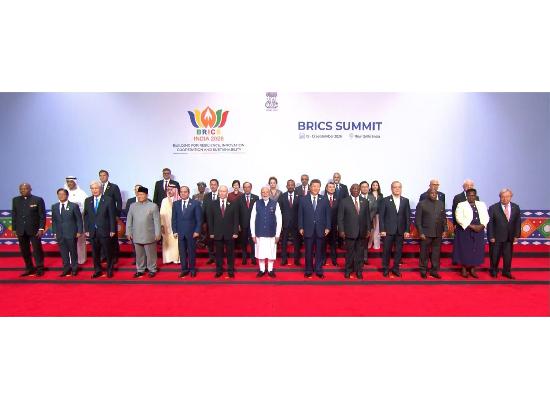PM Modi, BRICS leaders pose for family photo at Bharat Mandapam
