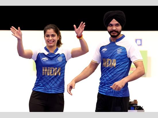 Historic second medal for Manu Bhaker, wins bronze with Sarabjot Singh in 10 m Air Pistol mixed team event