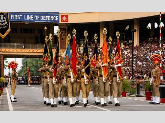 Grand Beating Retreat ceremony at Attari-Wagah border marks Independence Day celebrations