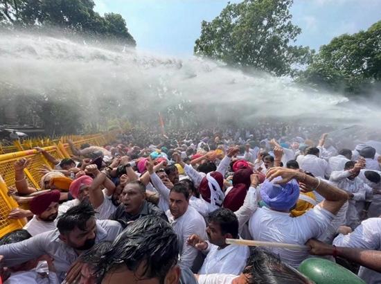 Sachin Pilot, Raja Warring detained as Punjab Congress protest over Gulzar Singh’s suicide turns chaotic; Water cannons used, several injured