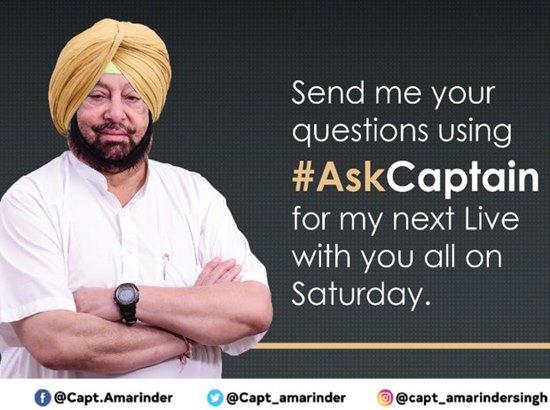 Capt Amarinder to go Live on Saturday answering questions