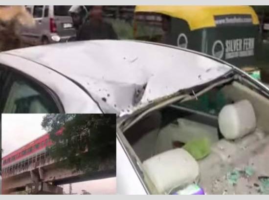 Breaking: Train door falls on moving car in Chandigarh, injuring 5 family members, woman critical