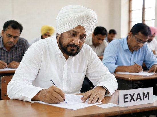 Charanjit Channi enters Examination Centre in Punjab University for giving exam