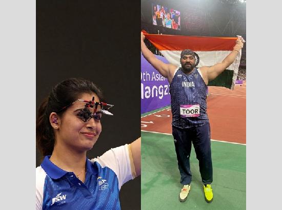 Asian Games 2026: Manu Bhaker, Tajinderpal Singh Toor set to be Indian flagbearers in opening ceremony