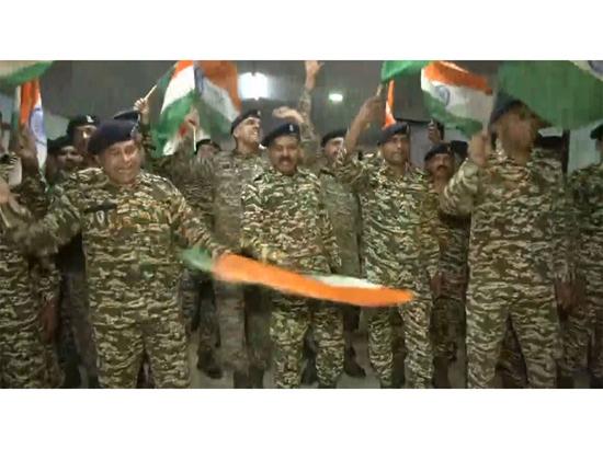 CRPF jawans cheer up for Men in Blue as India faces Pakistan in T20 WC