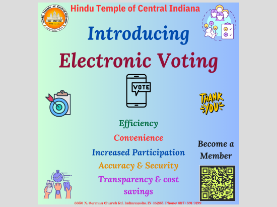 Hindu Temple of Central Indiana introduces electronic voting for Board of Trustees elections