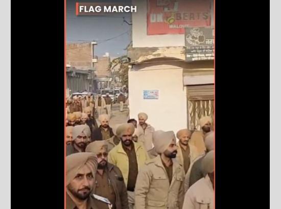 Punjab Police conduct statewide flag marches to ensure peaceful Zila Parishad  and Panchayat Samiti polls; Watch Video