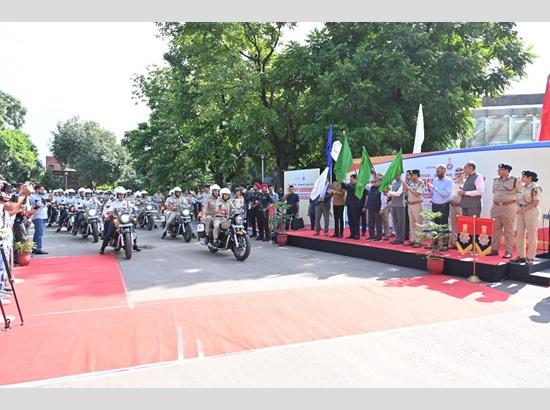 Governor Kataria flags off 50 QRT motorcycles donated by Honda India Foundation to Chandigarh Police