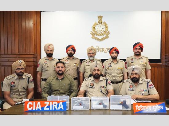 Ferozepur Police achieve breakthrough under ‘Operation Gangster War’; 3 held with Illegal Arms, heroin