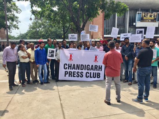 Chandigarh media persons Protest against murder of Gauri Lankesh