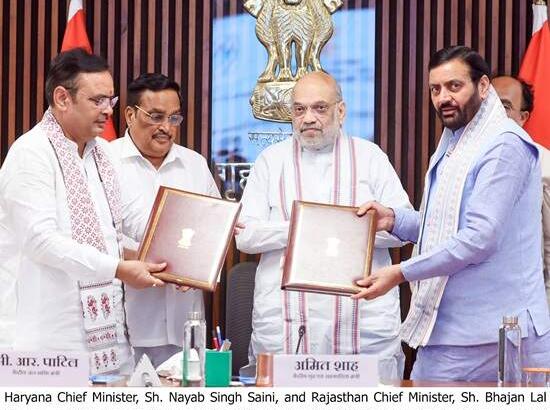 Breaking: Haryana, Rajasthan sign landmark MoU for Yamuma Water project in Amit Shah’s presence