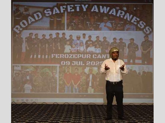 ‘Helmet Man of India’ leads inspiring ‘Road Safety Seminar’ at Ferozepur Cantonment