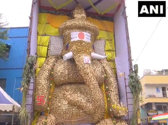 Chennai's 40-ft Ganesha idol showcases artistic brilliance, crafted with unique materials