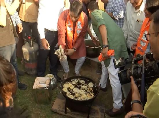 BJP workers celebrate in Jaipur as party takes lead in Haryana Assembly polls